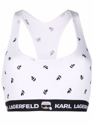 Karl Lagerfeld Ikonik logo bralette - White