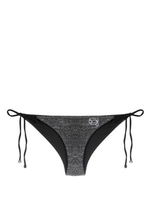 Karl Lagerfeld Ikonik lurex tie-fastening bikini bottoms - Grey