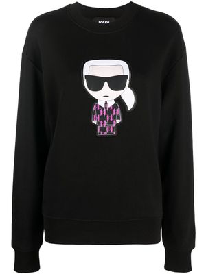Karl Lagerfeld Ikonik motif-patch sweatshirt - Black