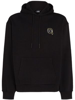 Karl Lagerfeld Ikonik Outline organic-cotton hoodie - Black