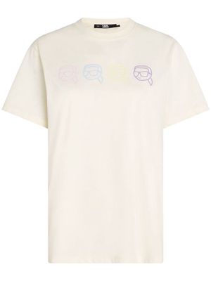 Karl Lagerfeld Ikonik Outline organic-cotton T-shirt - White