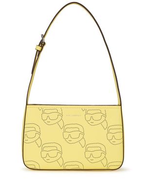 Karl Lagerfeld Ikonik perforated leather shoulder bag - Yellow