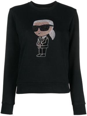 Karl Lagerfeld Ikonik rhinestone-embellished jumper - Black