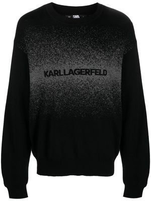 Karl Lagerfeld intarsia-logo wool sweatshirt - Black