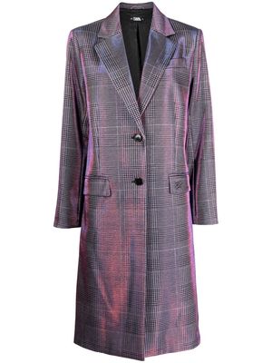 Karl Lagerfeld Iridescent single-breasted tailored coat - Pink