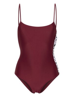 Karl Lagerfeld jacquard-logo swimsuit - Red