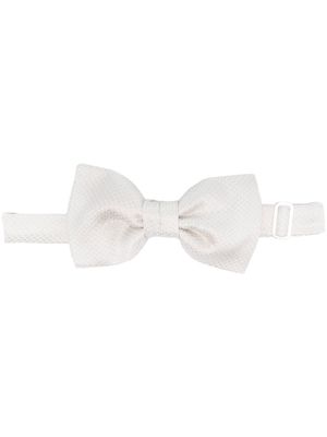 Karl Lagerfeld jacquard silk bow tie - White