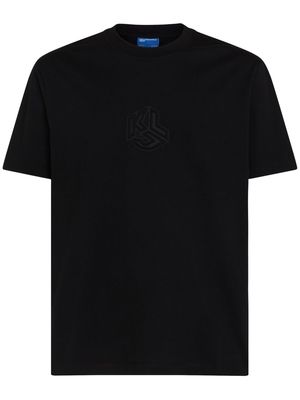 Karl Lagerfeld Jeans 3D monogram-applique organic cotton T-shirt - Black