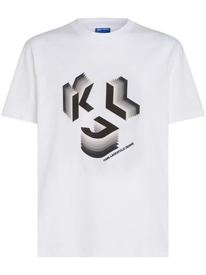 Karl Lagerfeld Jeans 3D monogram-print organic cotton T-shirt - White