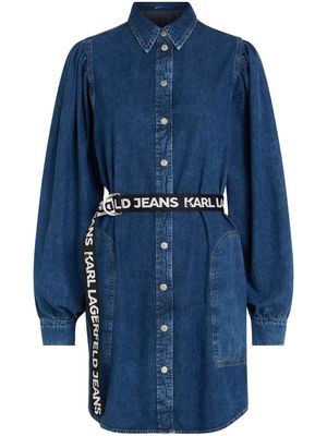 Karl Lagerfeld Jeans belted denim cotton shirtdress - Blue
