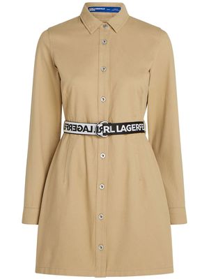 Karl Lagerfeld Jeans belted organic-cotton shirtdress - Neutrals