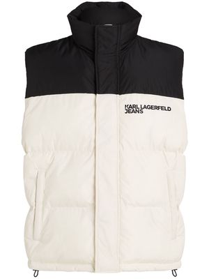 Karl Lagerfeld Jeans Blocked logo-print gilet - White