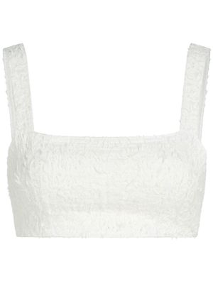 Karl Lagerfeld Jeans bouclé crop top - White