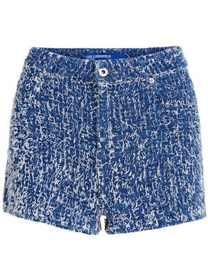 Karl Lagerfeld Jeans bouclé-effect denim shorts - Blue