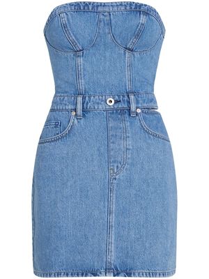 Karl Lagerfeld Jeans bustier-style cut-out denim minidress - Blue