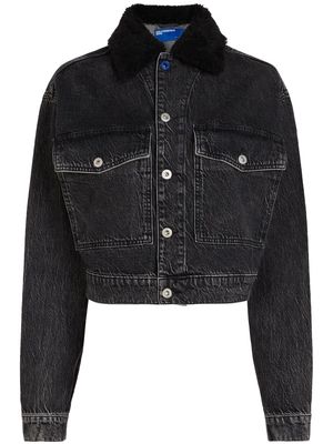 Karl Lagerfeld Jeans contrasting-collar denim jacket - Black