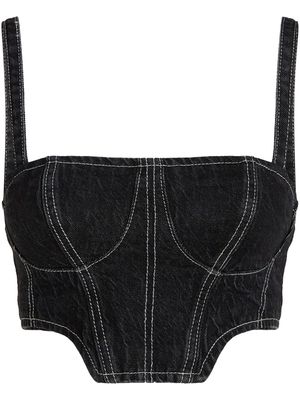 Karl Lagerfeld Jeans cropped denim tank top - Black