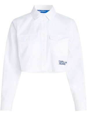 Karl Lagerfeld Jeans cropped shirt - White
