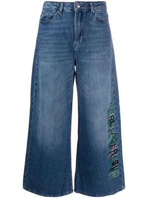 Karl Lagerfeld Jeans cropped wide-leg jeans - Blue