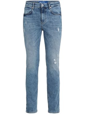 Karl Lagerfeld Jeans distressed-effect mid-rise skinny jeans - Blue