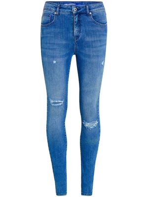 KARL LAGERFELD JEANS distressed-effect skinny jeans - Blue