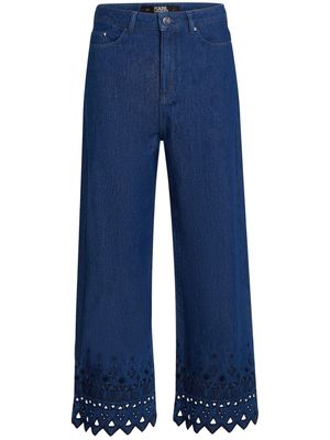 Karl Lagerfeld Jeans embroidered cropped jeans - Blue