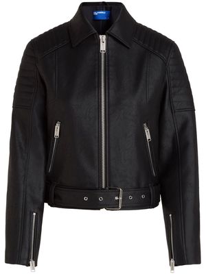 Karl Lagerfeld Jeans faux-leather zip-up jacket - Black