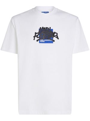 Karl Lagerfeld Jeans graffiti-logo print organic cotton T-shirt - White
