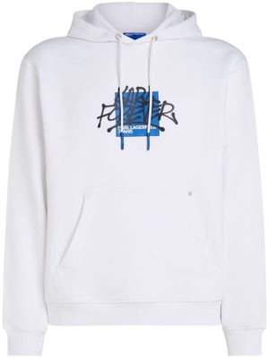 Karl Lagerfeld Jeans graffiti organic cotton hoodie - White