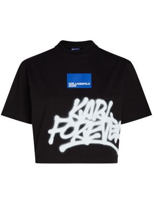 Karl Lagerfeld Jeans graffiti-print organic cotton T-shirt - Black