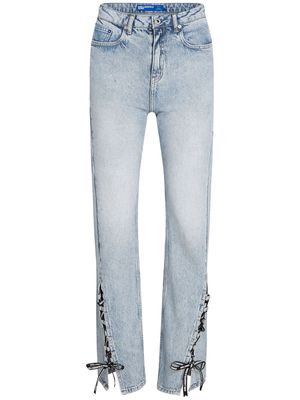 Karl Lagerfeld Jeans high-rise lace-up jeans - Blue