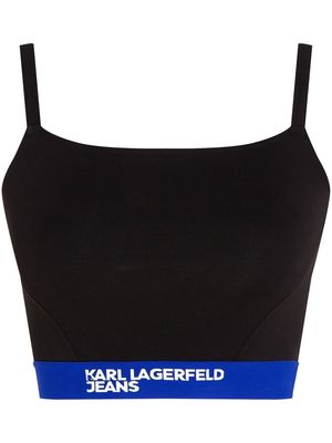 KARL LAGERFELD JEANS jersey-knit bustier top - Black