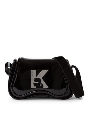 Karl Lagerfeld Jeans KLG Sunglasses patent crossbody bag - Black