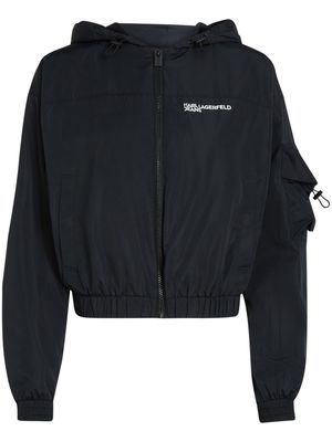 Karl Lagerfeld Jeans KLJ hooded cropped jacket - Black