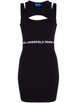 Karl Lagerfeld Jeans KLJ Logo ribbed tank minidress - Black