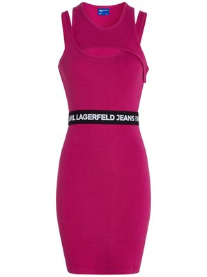 Karl Lagerfeld Jeans KLJ Logo ribbed tank minidress - Pink
