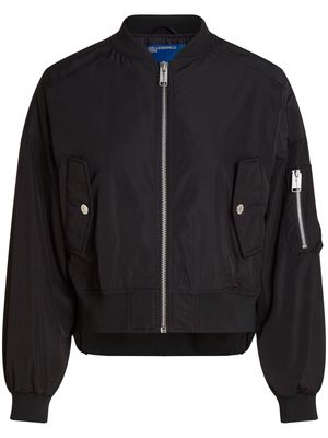 Karl Lagerfeld Jeans logo-appliqué bomber jacket - Black