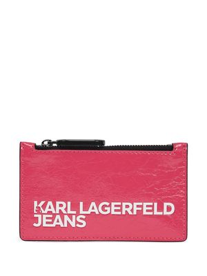Karl Lagerfeld Jeans logo-embossed zip cardholder - Pink