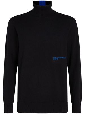 Karl Lagerfeld Jeans logo-embroidered cotton sweatshirt - Black