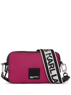 Karl Lagerfeld Jeans logo-patch camera bag - Pink