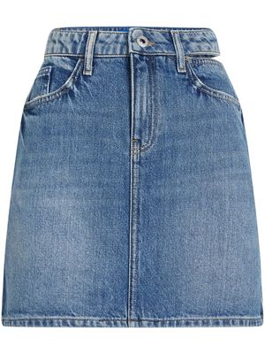 Karl Lagerfeld Jeans logo-patch denim miniskirt - Blue