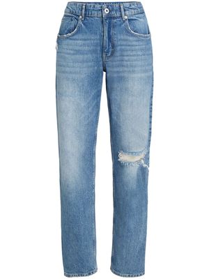 Karl Lagerfeld Jeans logo-patch organic cotton straight-leg jeans - Blue