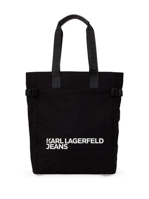 Karl Lagerfeld Jeans logo-print canvas tote bag - Black