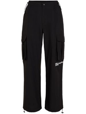 Karl Lagerfeld Jeans logo-print cargo-pocket trousers - Black