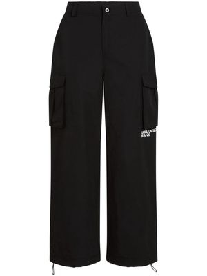 Karl Lagerfeld Jeans logo-print cotton-blend cargo trousers - Black
