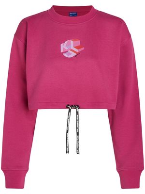 Karl Lagerfeld Jeans logo-print cropped sweatshirt - Pink
