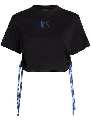 Karl Lagerfeld Jeans logo-print cropped T-shirt - Black