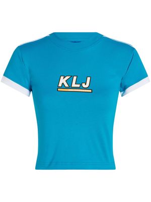 Karl Lagerfeld Jeans logo-print cropped T-shirt - Blue