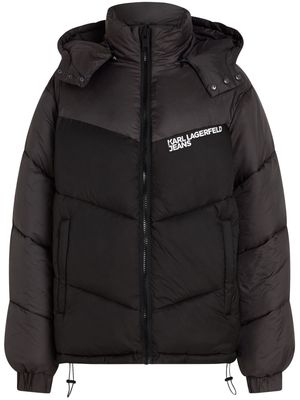 Karl Lagerfeld Jeans logo-print hooded padded jacket - 194 BLACK