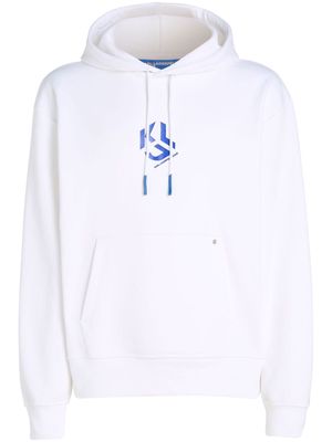 Karl Lagerfeld Jeans logo-print jersey hoodie - White